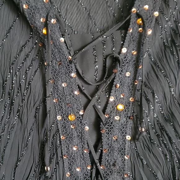 Milano Woman - Textured with Copper Sequins and Beads - Black - Size 22 EUC - Picture 4 of 9